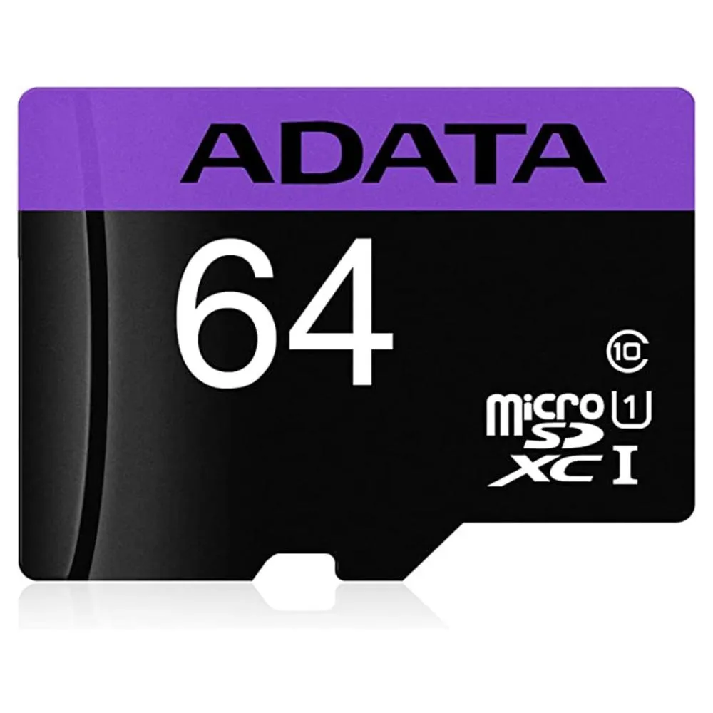 ADATA 64GB | Memoria Micro SD 64 Gb Adata Class10 Con Adaptador SD Negro