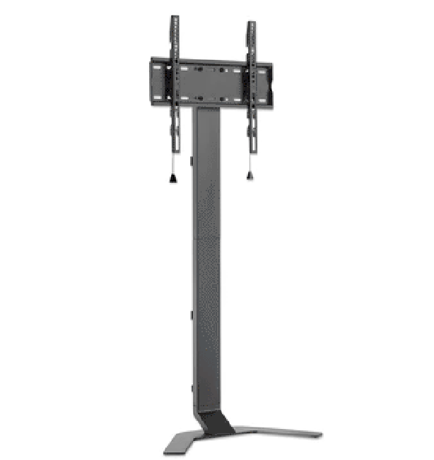 MANHATTAN 462044 - Soporte de piso para TV Soporta una pantalla de 32 "a 70" de hasta 40 kg, inclinación de -10 a 3°, altura ajustable, se adapta al sistema de montaje VESA de la pantalla, construcción de aluminio y acero, negro