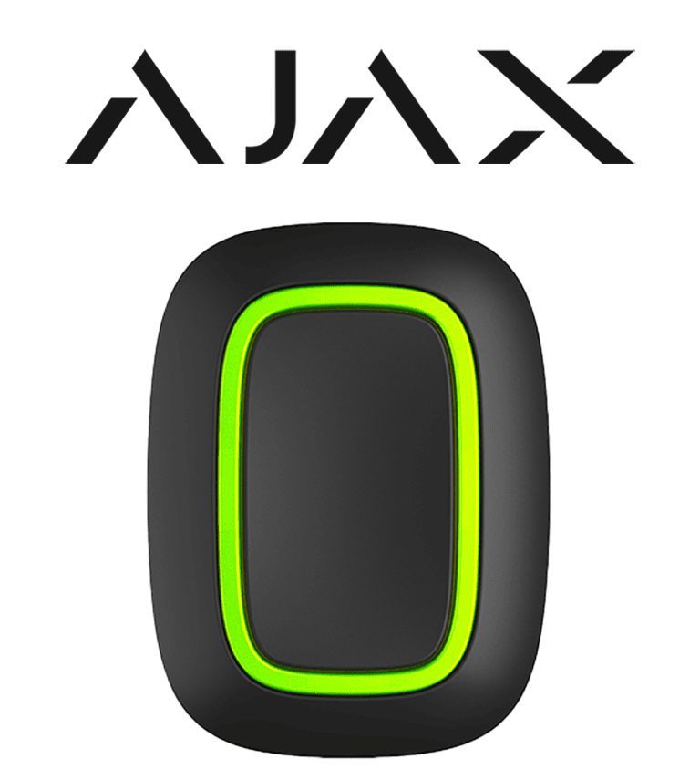 AJAX Button B - Botón inteligente multifuncional. Botón de pánico / Control de dispositivos de automatización / Silenciar alarmas de detectores de incendios. Color Negro (28202.26.BL3)