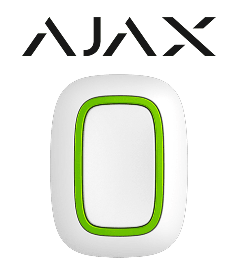 AJAX Button W - Botón inteligente multifuncional. Botón de pánico / Control de dispositivos de automatización / Silenciar alarmas de detectores de incendios. Color Blanco (28203.26.WH3)