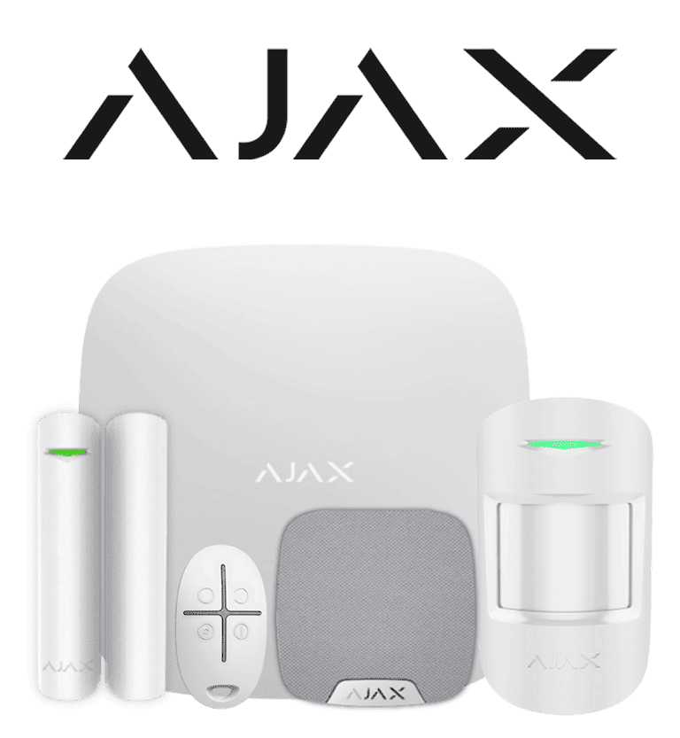 AJAX KIT RESIDENCIAL LIGHT - Panel de alarma Hub2Plus conexión Ethernet / WiFi / LTE, APP “AJAX PRO” iOS y Android , 1 sensor de movimiento, 1 detector para puerta o ventana, 1 control remoto y una sirena interior inalámbrica color Blanco