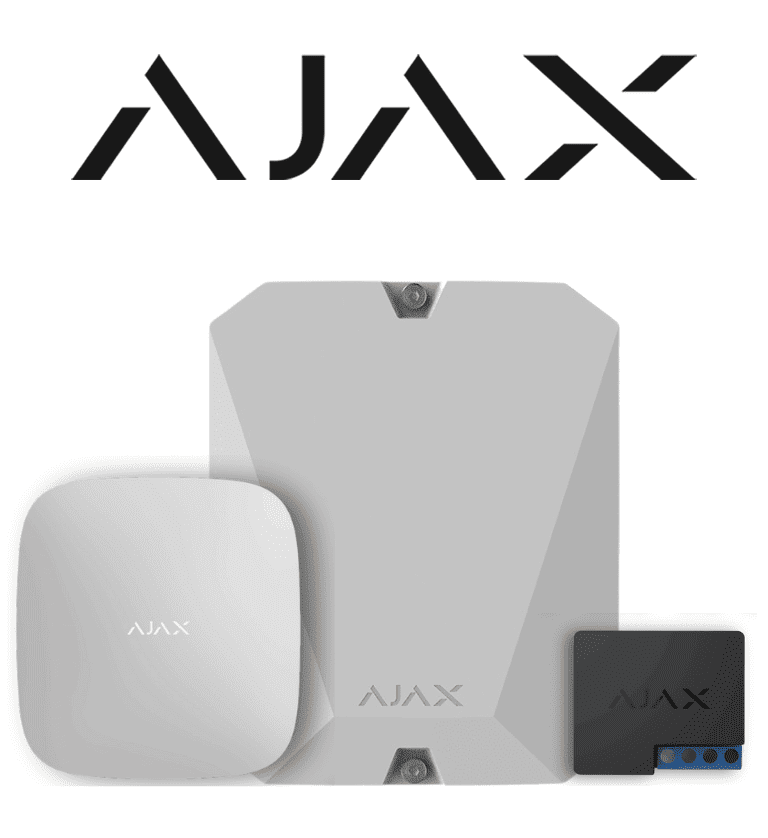 AJAX KIT HUB 4G MULTITRANSMITTER+RELAY - Panel de alarma Hub 4G conexión ETHERNET- 4G APP “AJAX PRO” iOS y Android , 1 MultiTransmitter y un Relé de baja tensión.