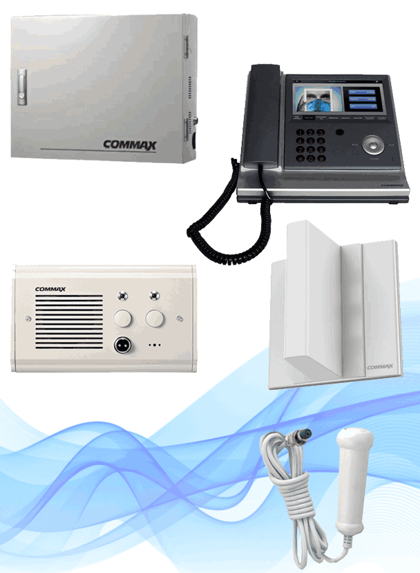 COMMAX ENFERMERIAPACK10 - Paquete de solución de enfermería para 10 habitaciones de Hospital/ Incluye unidad central, unidad de enfermería, 10 subestaciones de cama, 10 botones pulsadores y 10 luces de corredor/ Soporta Crecimiento