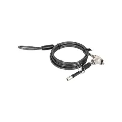 --MANHATTAN - 440509 - Candado de seguridad Nano para laptop, con llave / Candado antirrobo para laptop, dos llaves incluidas, cable de acero de 1.5 m (5 pies), cubierta de PVC negra traslúcida, plateado-