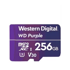 WESTERN DIGITAL WDD256G1P0C MicroSD 256GB / MICRO SDXC PURPLE SC QD101 VIDEOVIGILANCIA 24/7 CLASE 10 U1 LECT 50MB/S ESC 40MB/S