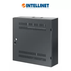 INTELLINET--INTELLINET 713689 - Gabinete mural 19" de tamaño reducido / Caja delgada que ahorra espacio con sólo 17.0 cm de profundidad, 4U de rieles horizontales y 2U de rieles verticales / Negro-