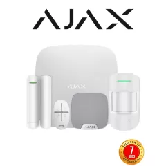 AJAX--AJAX KIT RESIDENCIAL LIGHT - Panel de alarma Hub2Plus conexión Ethernet / WiFi / LTE, APP “AJAX PRO” iOS y Android , 1 sensor de movimiento, 1 detector para puerta o ventana, 1 control remoto y una sirena interior inalámbrica color Blanco-