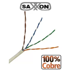 SAXXON--SAXXON OUTP6COP305BC - Bobina de cable UTP Cat6 100% cobre, 305 metros, bobinado REELEX, color blanco, para uso interior, con 4 pares, soporta pruebas de rendimiento, certificaciones UL444, ISO9001 y RoHS.-
