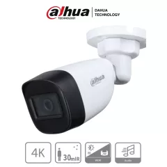 DAHUA--DAHUA HAC-HFW1801CN-A-0280B-S2 - Cámara Bullet 4k con Micrófono Integrado/ 8 Megapixeles/ Lente de 2.8 mm/ 106 Grados de Apertura/ 30 Metros de IR/ WDR Real de 120 dB/ Soporta: CVI/TVI/AHD/CVBS/-