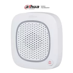 DAHUA--DAHUA DHI-ARA14-W2- Sirena intercom inalámbrica con audio bidireccional y múltiples sonidos (fuego, intrusión, pánico, médica y más), Botón de pánico, App DMSS, Frecuencia 433 MHz, Tecnología: AirShield, Compatible únicamente con HUB 2.0-