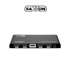 SAXXON--SAXXON LKV314HDR-V3.0 - Divisor HDMI 4K con 1 entrada y 4 salidas, resolución 4K x 2K Ultra HD y 1080P Full HD, soporta HDR, salidas de video combinadas en 4K y 1080P, con alcance de hasta 10 metros en entrada y salidas.-