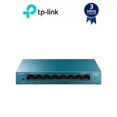 TP-LINK--TP-LINK LS108G - Switch de escritorio Gigabit de 8 puertos 10/100/1000Mbps y carcasa metálica.-