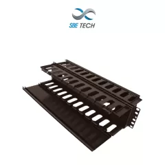 SBE TECH--SBE TECH SBE-OH2URD - Organizador de cable horizontal para rack, con doble lado y base metálica, 19 pulgadas, y 2UR-