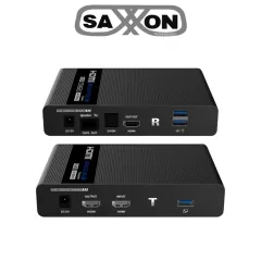 SAXXON--SAXXON LKV676KVM-PI - Kit extensor de video HDMI IPCOLOR/ Resolucion 4K @ 30 Hz/ Hasta 70 metros en 1080P y 40m en 4K con Cat 6/ 6A/ 7/ Cero latencia/ Soporta Teclado Video Mouse/ Soporta HDR/ ARC-