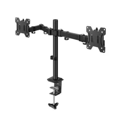 SAXXON--STEREN STV215 - Soporte de Escritorio para 2 Monitores de Hasta 32 Pulgadas /Estándar VESA: 75x75/ 100x100/ Ajuste Inclinación y Giro/ Soporta Hasta 8Kg / Articulaciones en Cada Brazo / Compatible con Monitores Curvos/-