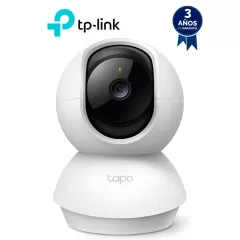 TP-LINK--TP-LINK TAPO C210 - Cámara Domo IP PT WiFi para Interior con resolución de 3 MP, visión nocturna, WiFi 2.4 GHz, notificaciones push y ranura para Micro SD, además de audio de doble vía.-
