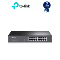 TP-LINK--TP-LINK TL-SF1016DS - Switch no administrable con 16 puertos Fast Ethernet, diseñado para montaje en rack o en escritorio.-