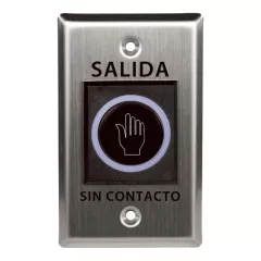 ZKTECO--ZKTECO TLEB102 - Botón de Salida sin Contacto, Serie K11, Indicador LED, Acero Inoxidable, 12 VCC, Función NC/NO, Distancia de Detección hasta 10 cm-