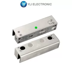 YLI ELECTRONIC--YLI YB500ULED - Cerradura Eléctrica de Perno Soporta 1000 Kg de Fuerza de Sujeción, Indicador LED para Puerta de Vidrio Sin Marco, 12 VDC, con Retardo de Tiempo Ajustable-