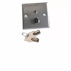 YLI ELECTRONIC--YLI YKS850LS - Botón Liberador de Llave, Indicador LED, Acero Inoxidable, Resistente a la Intemperie, Función NC/NO-