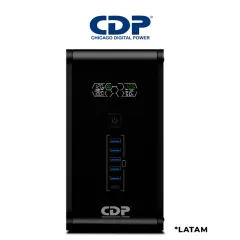 CHICAGO DIGITAL POWER--CDP R-Smart2010 - UPS de 2000VA / 1200W con pantalla LCD, 10 terminales de salida: 5 con respaldo y AVR, y 5 con supresión de picos.-