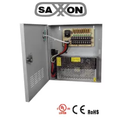 SAXXON--SAXXON PSU1220-D9 - Fuente de Poder de 12 vcd/ 20 Amperes/ Para 9 Camaras/ 2.2 Amperes por Canal/ Protección contra Sobrecargas/ Certificación UL/-
