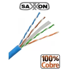 SAXXON--SAXXON OUTP6COP305B - Cable UTP Cat6 100% cobre, 305 metros, bobinado REELEX, color azul para interior. Certificado ISO9001, UL 444, RoHS, ANSI/TIA/EIA. Ideal para redes de datos y video.-