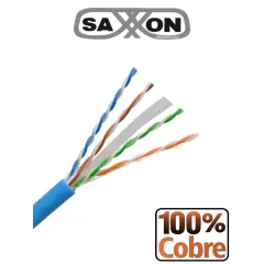 SAXXON--SAXXON OUTP6COP100B - Bobina de Cable UTP Cat6 100% Cobre/ 100 Metros/ Color Azul/ Uso Interior/ Soporta Pruebas de Rendimiento/ Cert ISO9001/ UL 444/ RoSH/ ANSI/ TIA/ EI-