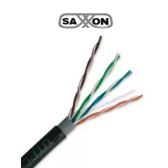 SAXXON--SAXXON OUTPCAT5ECOPEXT100 - Bobina de 100 Metros de Cable UTP Cat5e 100% Cobre/ Exterior con Doble Forro/ Color Negro/ Ideal para Cableado de Redes de Datos y Video/-