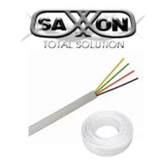 SAXXON--SAXXON OWAC4100J - Cable de alarma / 4 Conductores / CCA/ Calibre 22 AWG / 100 Metros / Recomendable para control de acceso / Videoportero / Audio / Reforzado-