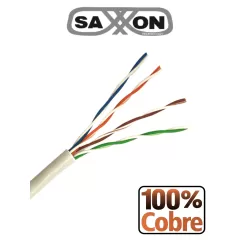 SAXXON--SAXXON OUTP5ECOP100BC - Bobina de Cable UTP Cat5e 100% Cobre/ 100 Metros/ Color Blanco/ Uso Interior/ 4 Pares/ Soporta Pruebas de Rendimiento/ Ideal para Cableado de Redes y Video/-