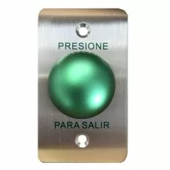 YLI ELECTRONIC--YLI PBK818A - Botón de Salida Tipo Hongo, Carcasa de Acero Inoxidable con Acabado Trefilado, Botón Verde, Función NC/NO-