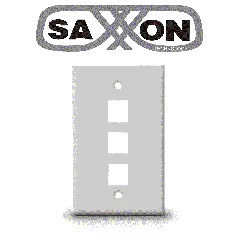 SAXXON--SAXXON A1753A - Placa de pared/ Vertical/ 3 Puertos tipo keystone/ Color blanco-