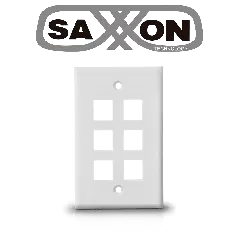 SAXXON--SAXXON A1756A - Placa de pared / Vertical / 6 Puertos tipo keystone / Color blanco-