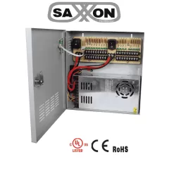 SAXXON--SAXXON PSU1230D18 - Fuente de Poder Profesional de 12 vcd / 30 Ampers/ Para 18 Camaras/ 1.67 Amperes por Canal/ Protección contra Sobrecargas/ Certificación UL/-
