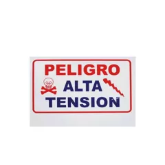 YONUSA--YONUSA LPVOLTAS - Letrero o anuncio genérico preventivo de alta tensión para colocación en cercos eléctricos entre cada 6 a 8 metros/ Espacio para publicidad teléfono, logo o correo de empresa-