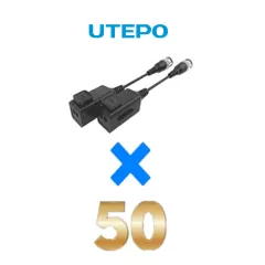 UTEPO--UTEPO UTP101PHD6PAK50 - 50 pares de transceptores pasivos HD, diseño para empalmes ordenados, distancias CVI: 720p a 300m, 1080p a 250m, 4MP a 200m, 4K a 150m-