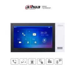 DAHUA--DAHUA VTH2421FW-P - Monitor IP de 7" Serie Pro con pantalla táctil, 8GB de memoria, PoE estándar, ranura MicroSD, admite 9 monitores adicionales, llamada grupal, videos, mensajes y 6 entradas/salidas de alarma /-