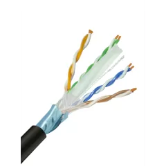 SAXXON--SAXXON OFTPCAT6COPEXT - Bobina de Cable FTP Cat6 100% Cobre/ 305 Metros/ Blindado/ Color Negro/ Uso Exterior/ Ideal para Cableado de Redes de Datos y Video/ Cert ISO9001/ UL / RoSH/-