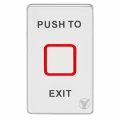 YLI ELECTRONIC--YLI TSK830NCLED - Botón de salida touch con luz LED acabo elegante en cristal templado salidas NO y NC/ No requiere caja de instalación, 12 VDC-
