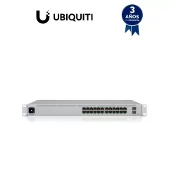UBIQUITI--UBIQUITI USW-PRO-24-POE - UniFi Switch Gigabit PoE PRO con 24 puertos PoE Gigabit Ethernet, 2 puertos SFP+, 400W de potencia PoE, pantalla informativa, compatible con PoE at y PoE bt.-