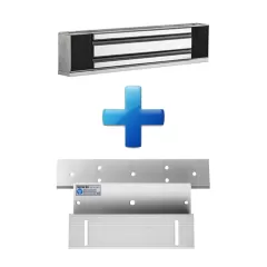 YLI ELECTRONIC--YLI YM350WSPAK - Paquete con chapa de 350 kg/800 Lb para uso en exteriores o interiores IP68 uso en puertas de metal, vidrio o madera incluye soporte de fijación ZL-