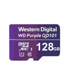 WESTERN DIGITAL--WESTERN WDD128G1P0C- Memoria de 128GB Micro SDXC/ Linea Purple/ Clase 10 U1/ Lectura 50MB/ Escritura 40MB/ Especializada para Videovigilancia-