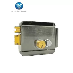 YLI ELECTRONIC--YLI ABK702BL - Cerradura Eléctrica Izquierda / Carcasa Metálica / Apertura con Botón, Llave / 12VDC / Uso Interior / Compatible con Controles de Acceso-