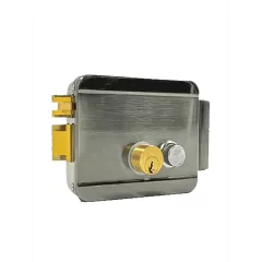 YLI ELECTRONIC--YLI ABK702BL - Cerradura Eléctrica Izquierda / Carcasa Metálica / Apertura con Botón, Llave / 12VDC / Uso Interior / Compatible con Controles de Acceso-