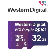 WESTERN DIGITAL--WESTERN WDD032G1P0C- Memoria de 32GB Micro SDHC/ Linea Purple/ Clase 10 U1/ Lectura 50MB/ Escritura 40MB/ Especializada para Videovigilancia-
