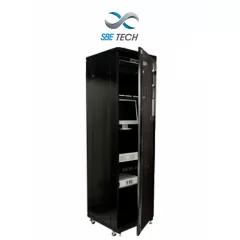 SBE TECH--SBE TECH SBE-GNL42URP600PC - Gabinete de Piso de 42 UR con puerta de cristal y una profundidad de 60.0 cm.-