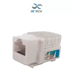 SBE TECH--SBE TECH JACKC6WT- Módulo jack keystone RJ45, 8 hilos, CAT 6, compatible con calibres AWG 22-26, color blanco-