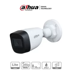 DAHUA--DAHUA HAC-HFW1500CN-A - Camara Bullet de 5 Megapixeles/ Microfono Integrado/ Lente de 2.8mm/ 111 Grados de Apertura/ IR de 30 Mts/ Starlight/ IP67/ CVI/CVBS/AHD/TVI/-