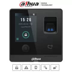 DAHUA--DAHUA ASI1212F-D - Control de Acceso Touch/ 3,000 Huellas/ 30,000 Tarjetas ID/ 30,000 Passwords/ 150,000 Registros/ Apertura Remota desde APP/ Tiempo de lectura de 1.5 s/ TCP/IP/ E&S de Alarma/ Boton de Apertura/-
